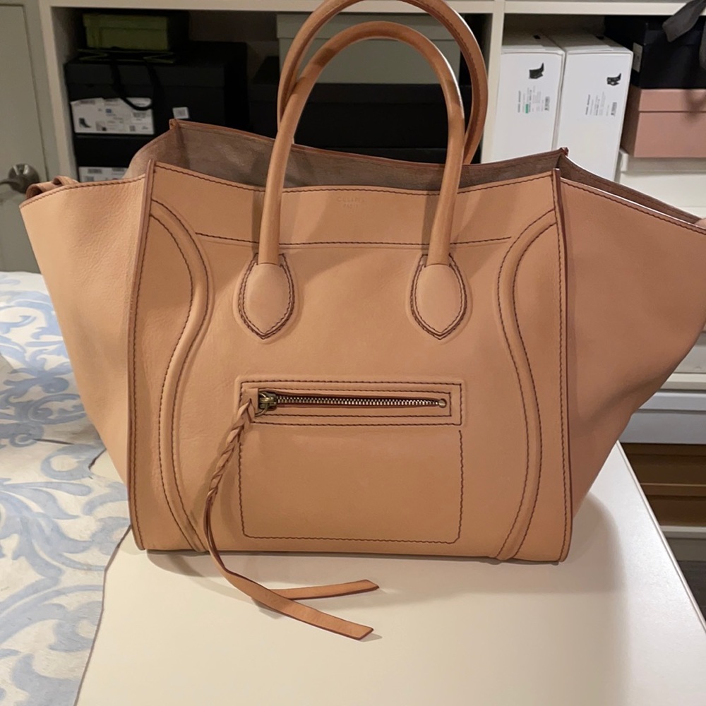 Authentic Celine Luggage/Phantom tote in blush.